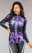 Paarse Cyber Skeletten Print Jumpsuit