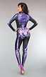 Paarse Cyber Skeletten Print Jumpsuit