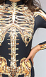 Kostuum met Gouden Skelet Print