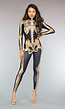 Kostuum met Gouden Skelet Print