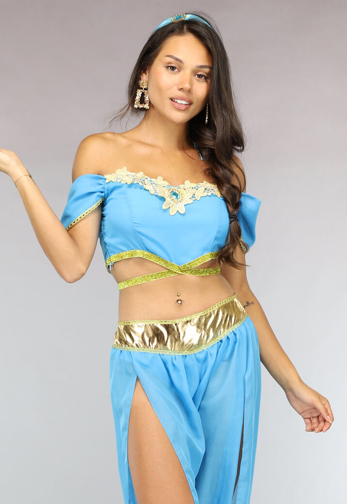 Blauw Prinses Jasmine Kostuum