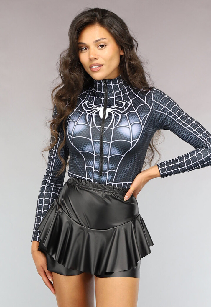 Zwarte Marvel Venom Bodysuit met Rits
