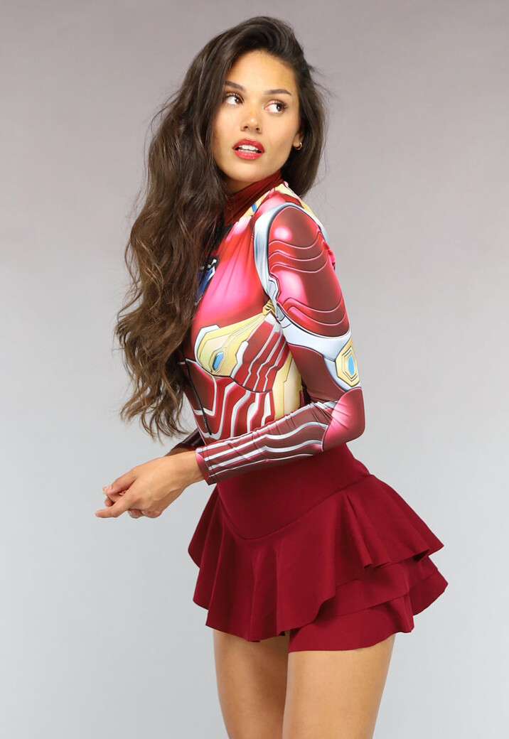 Rode Marvel Iron Man Bodysuit met Rits