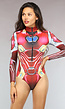 Rode Marvel Iron Man Bodysuit met Rits
