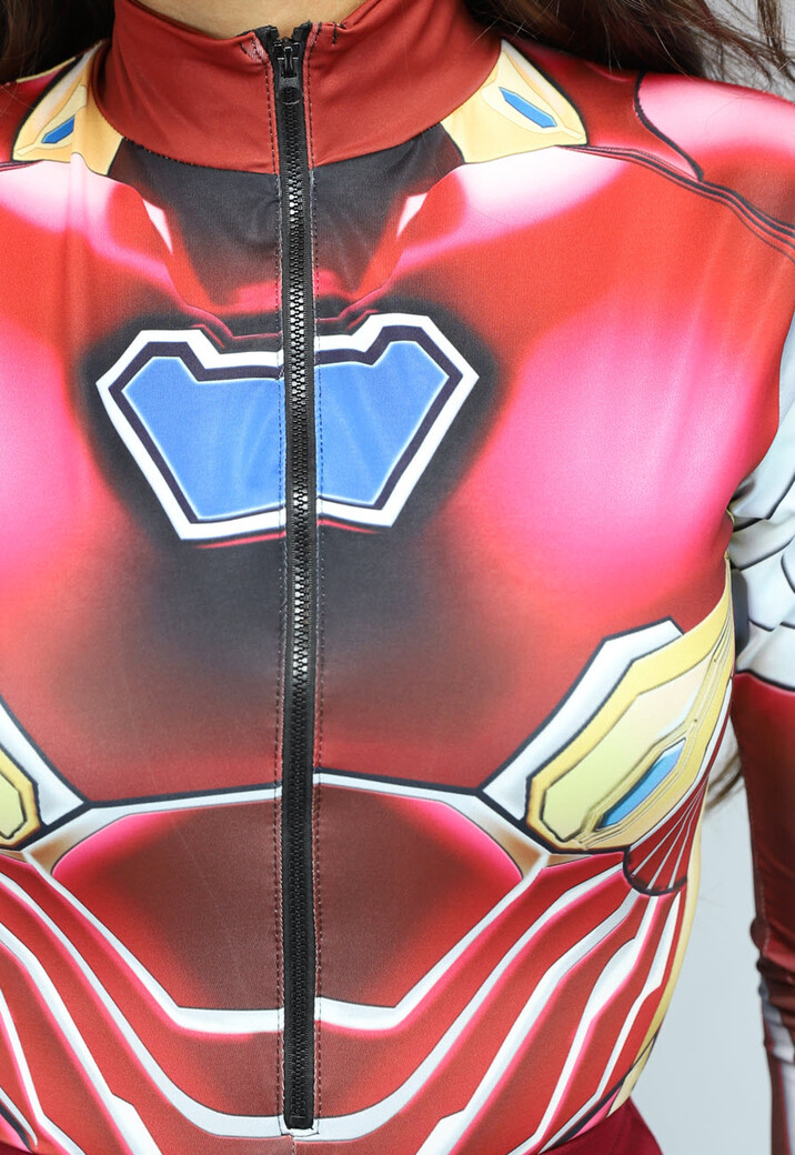 Rode Marvel Iron Man Bodysuit met Rits