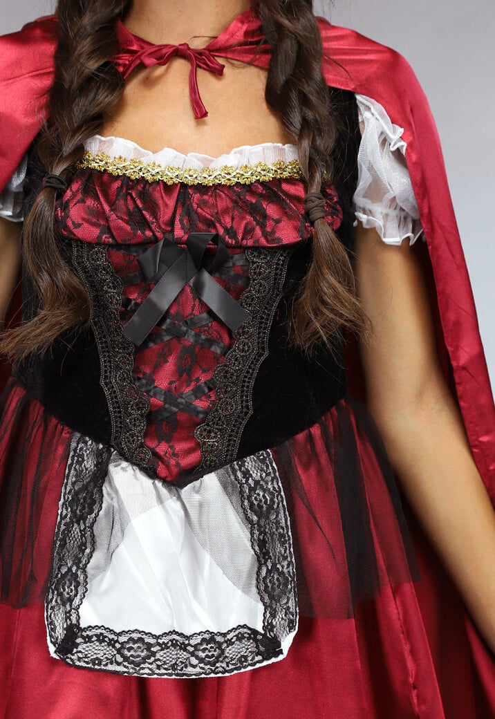 Roodkapje Kostuum met Lange Cape