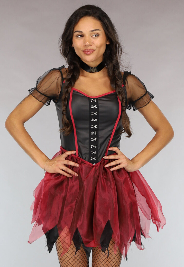 Roodkapje Kostuum met Kanten Cape