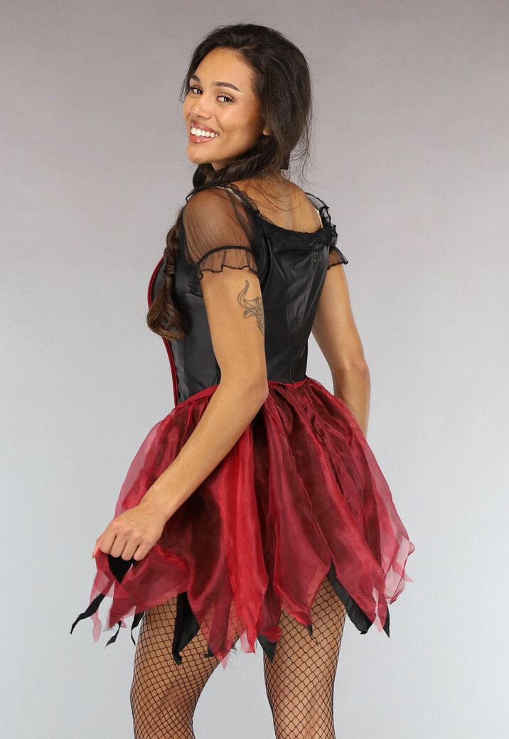 Roodkapje Kostuum met Kanten Cape