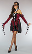 Bordeaux Rood Jokersvrouw Kostuum