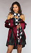 Bordeaux Rood Jokersvrouw Kostuum