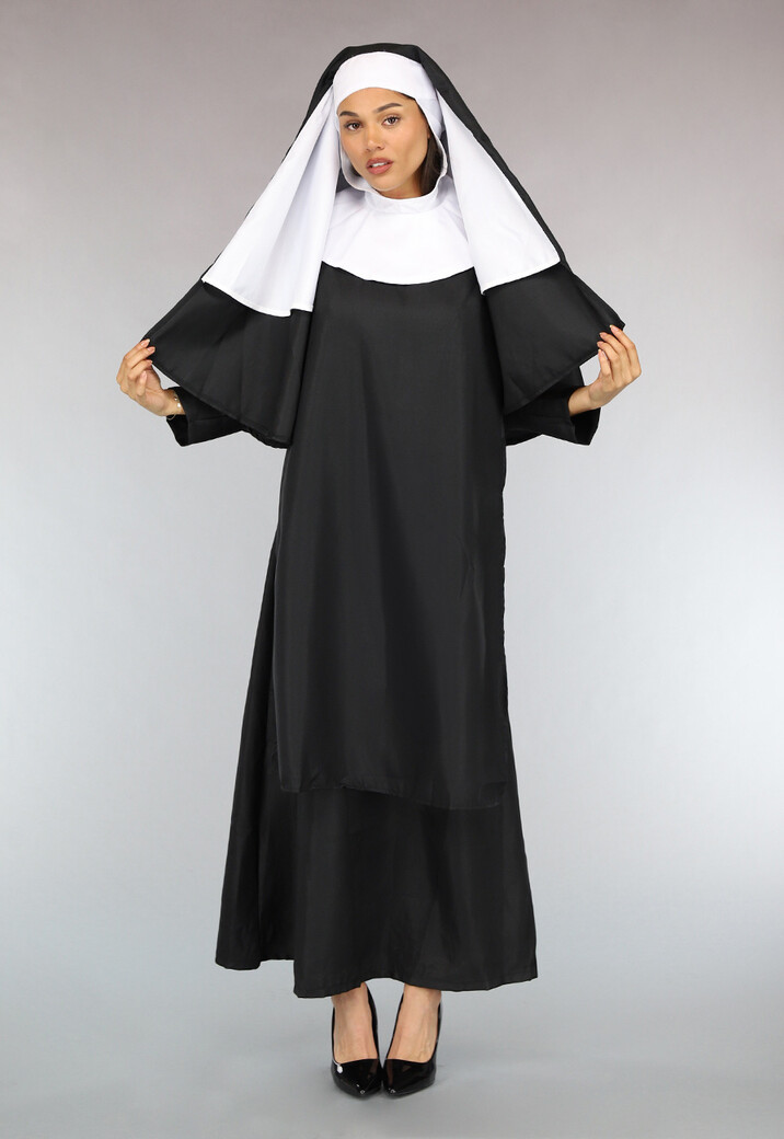 Lang Zwart Nonnen Kostuum
