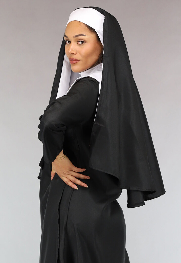 Lang Zwart Nonnen Kostuum