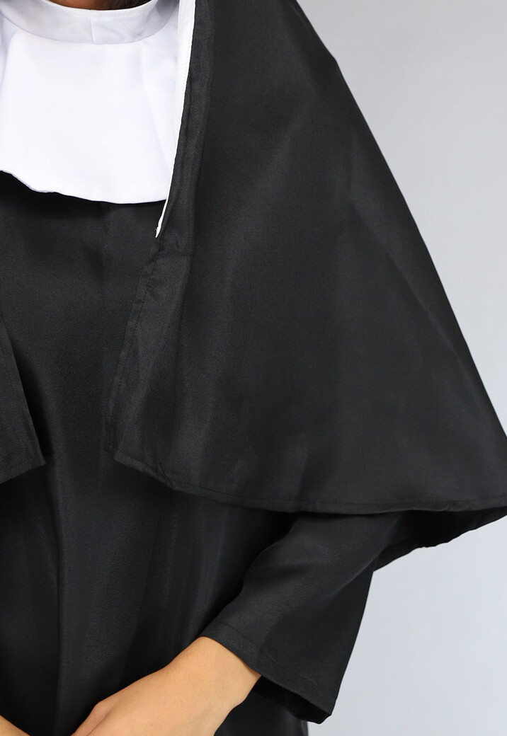 Lang Zwart Nonnen Kostuum