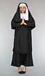 Lang Zwart Nonnen Kostuum