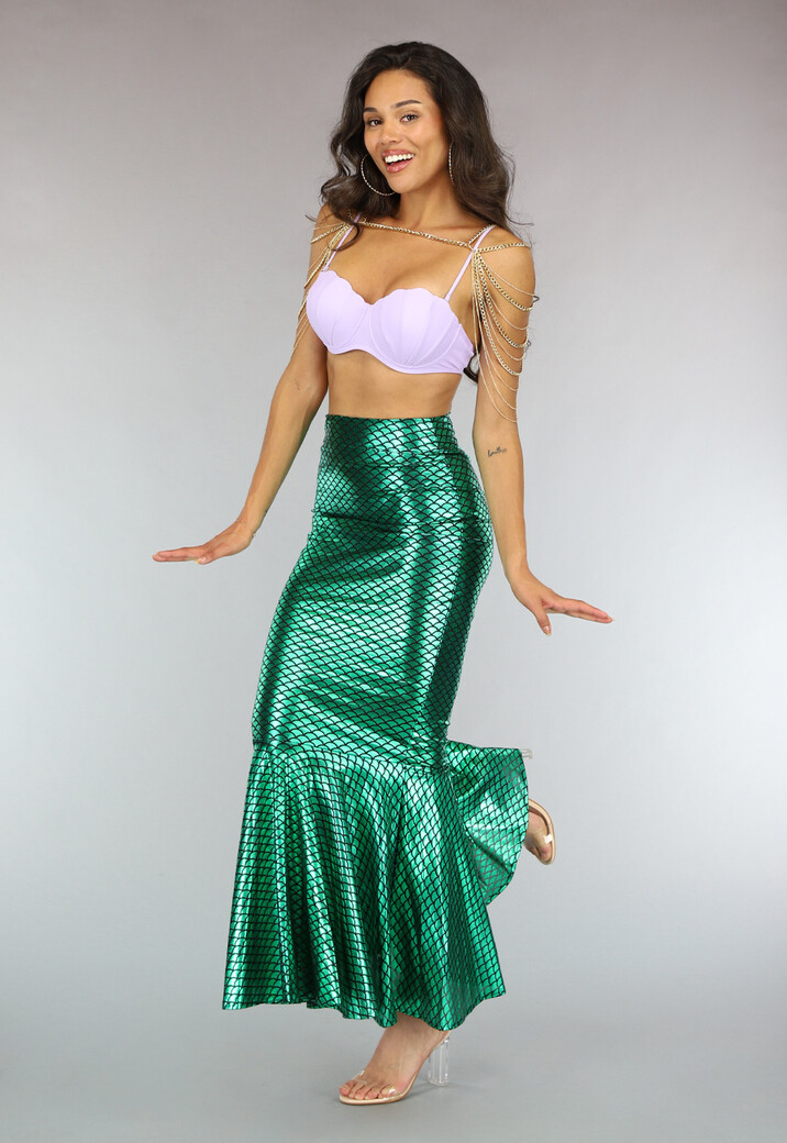 Groene Ariel Zeemeermin Rok met Schubben