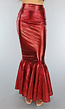 Metallic Zeemeermin Rok in Rood met Schubbenpatroon