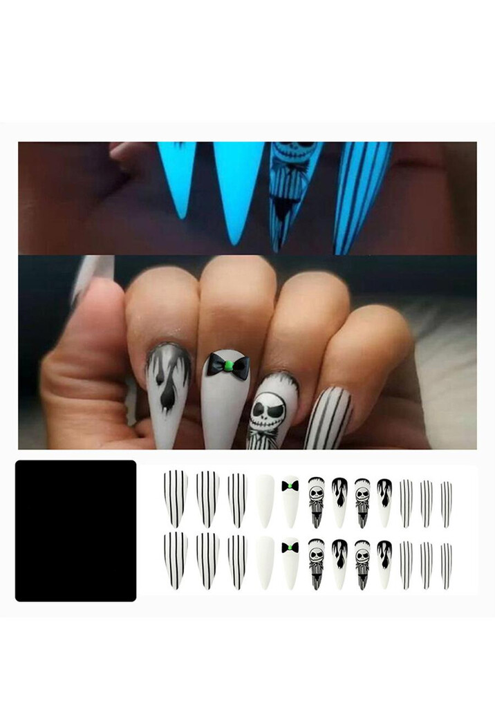 Glow In The Dark Tim Burton Halloween Plaknagels