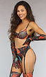 Mesh Doorschijnende Lingerie Set met Lava Print