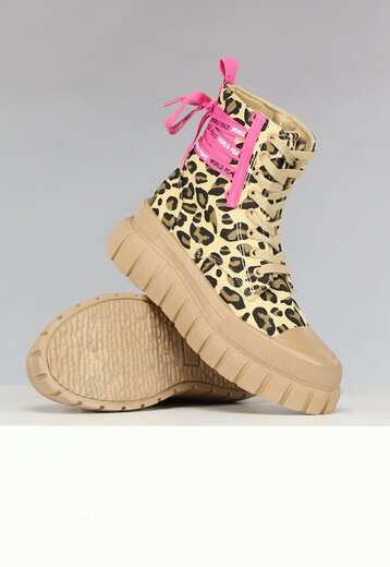 NEW1110 Hoge Boots met Luipaard Print