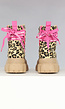 Hoge Boots met Luipaard Print en Roze Strikdetails