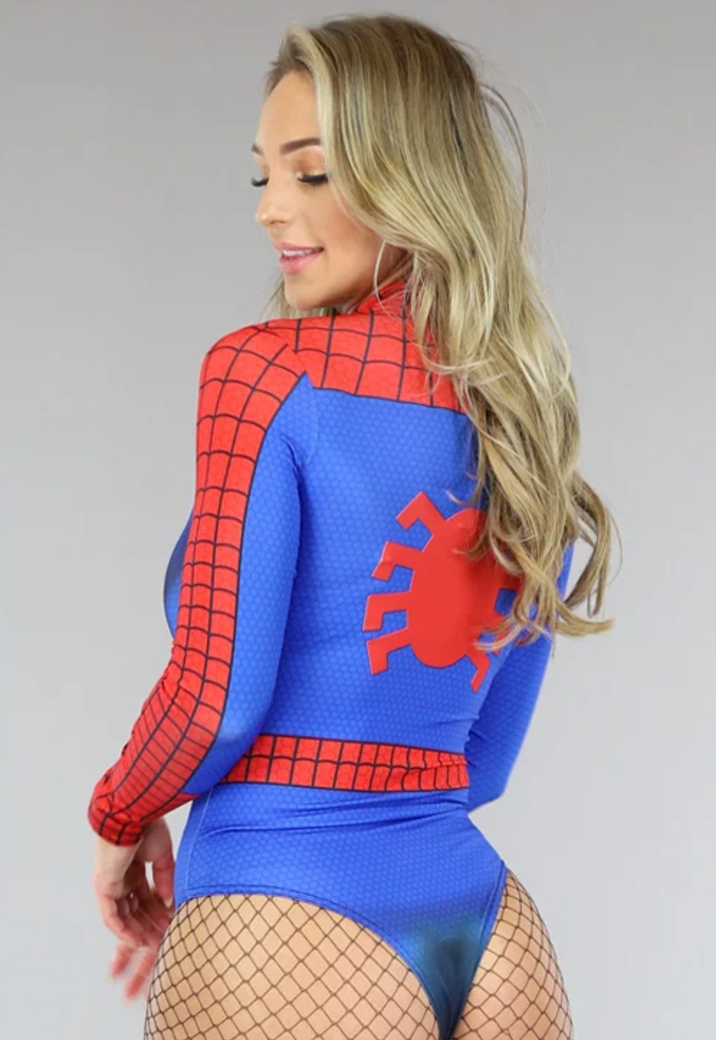 Elastische Longsleeve Spiderman Bodysuit