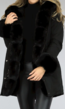 Zwarte Bont Gevoerde Lange Winterjas