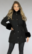 Zwarte Bont Winterjas met Capuchon