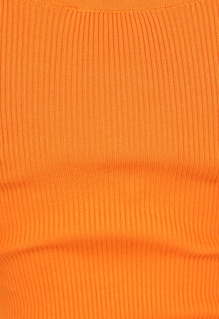 Oranje Bodycon Jurk met Korte Mouwen