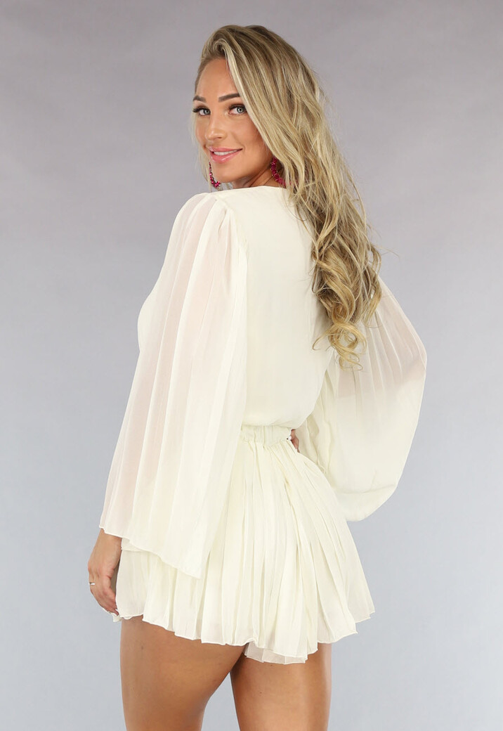 Ecru Plissé Playsuit