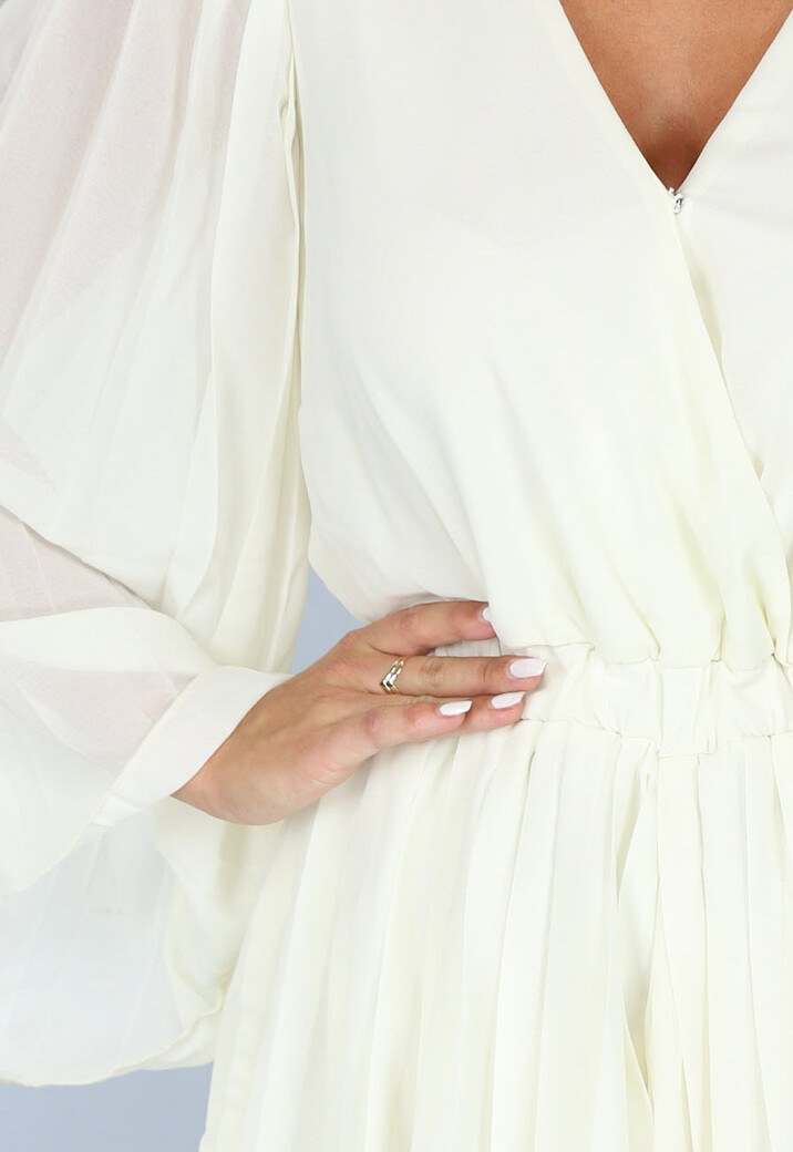 Ecru Plissé Playsuit