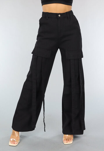 NEW1110 Zwarte Utility Broek met Straps