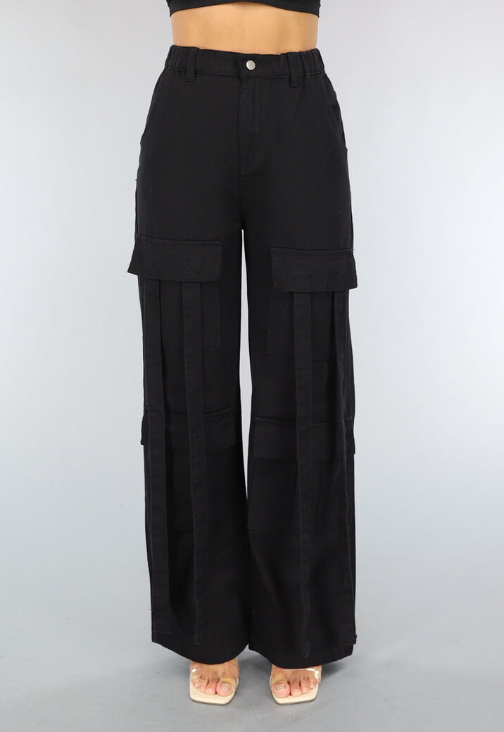 Zwarte Utility Broek met Straps