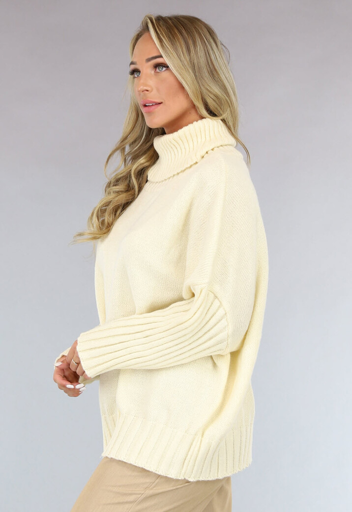 Grote Oversized Gebreide Trui Crème