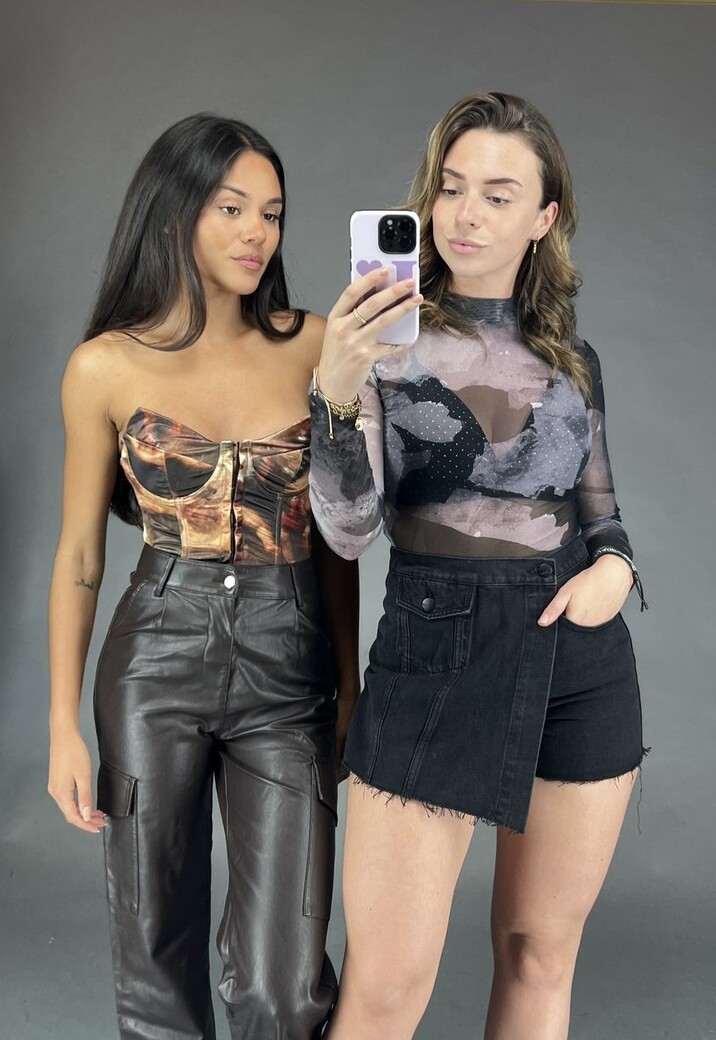 Korset Top met Art Print