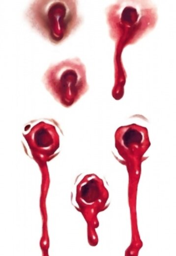 Tijdelijke Tattoo van Bloederige Wonden