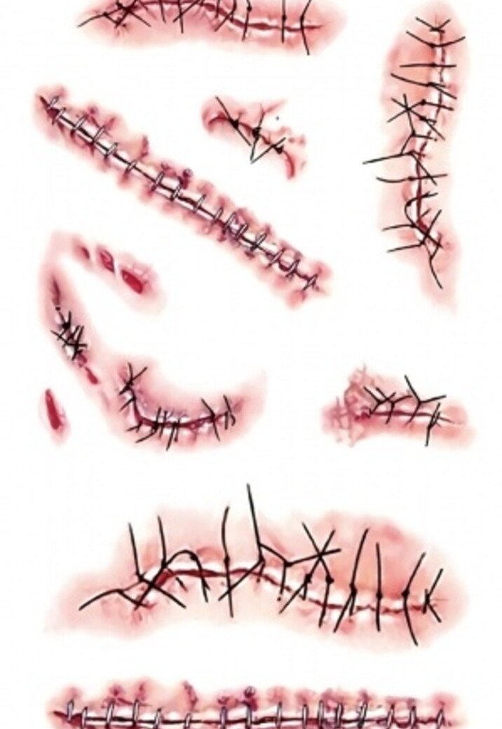 Tijdelijke Tattoo van Bloederige Wonden