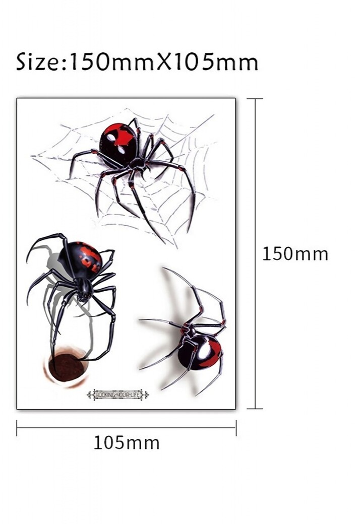 Griezelige Tijdelijke Tattoo van Spinnen