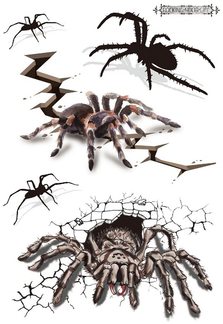 Griezelige Tijdelijke Tattoo van Spinnen