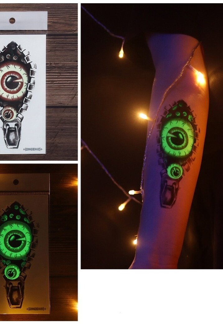 Lichtgevende Scary Tijdelijke Tattoo