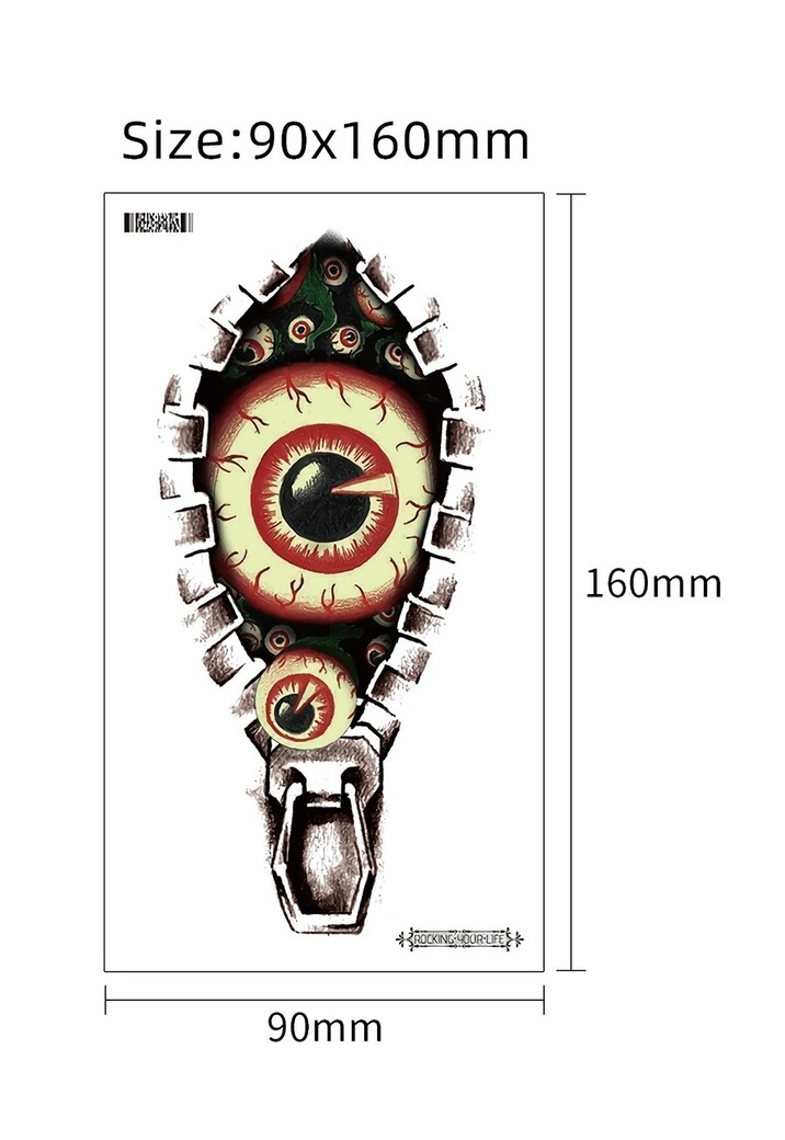 Lichtgevende Scary Tijdelijke Tattoo