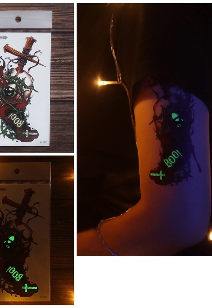 Lichtgevende Scary Tijdelijke Tattoo