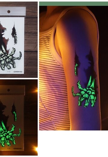 Lichtgevende Scary Tijdelijke Tattoo