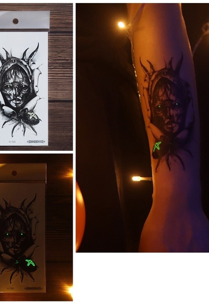 Lichtgevende Scary Tijdelijke Tattoo