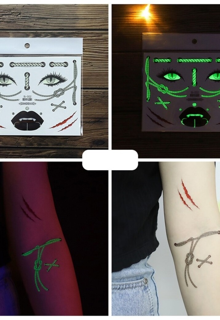 Glow In The Dark Tijdelijke Halloween Tattoo Set