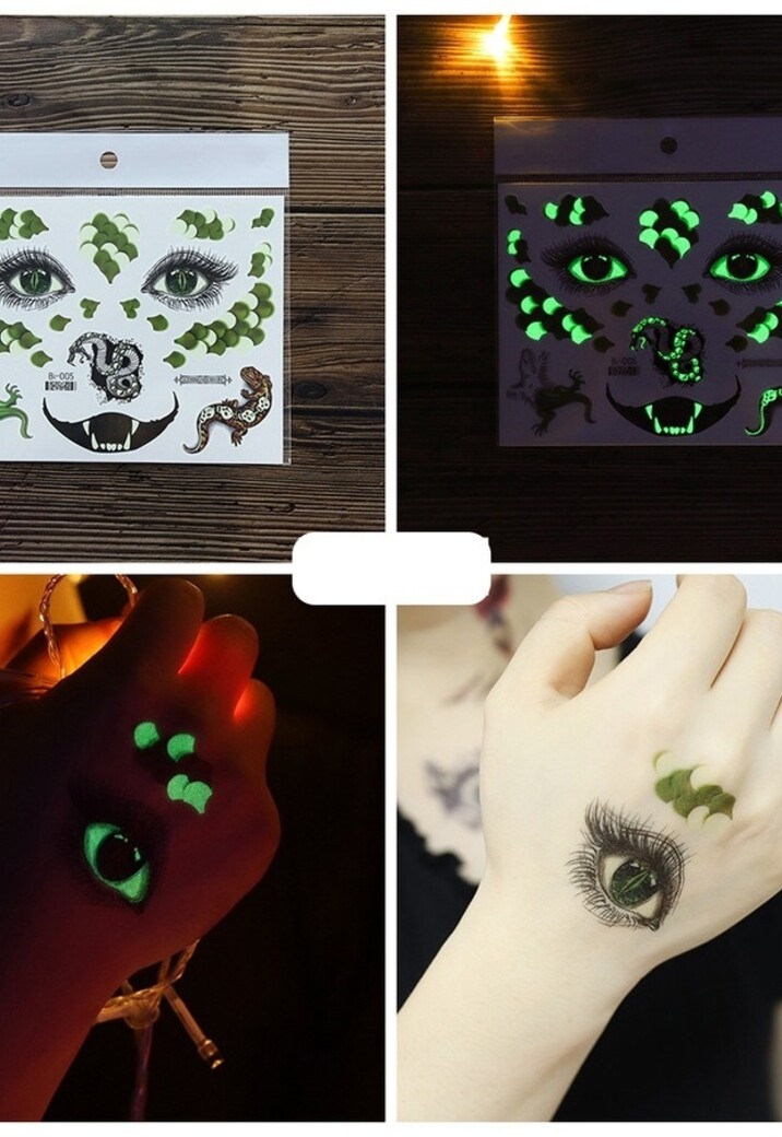 Glow In The Dark Tijdelijke Halloween Tattoo Set