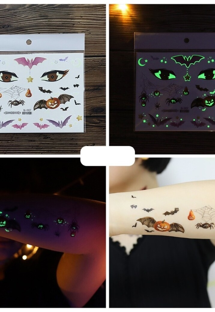 Glow In The Dark Tijdelijke Spooky Tattoo Set