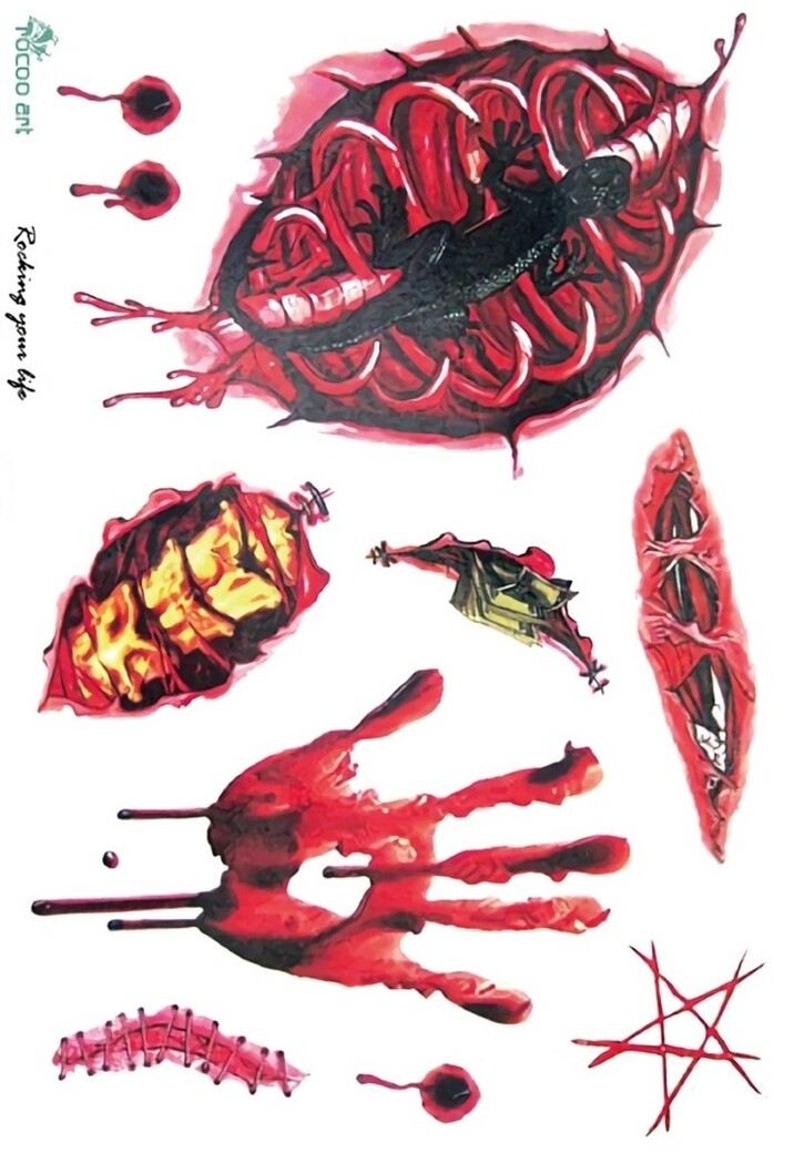 Plak Tattoo Bloederige Afdrukken