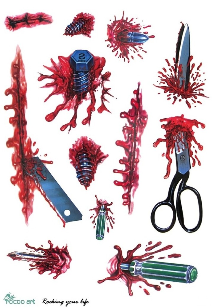 Plak Tattoo Bloederige Afdrukken