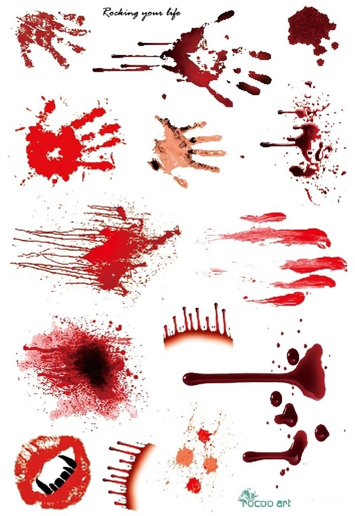 Plak Tattoo Bloederige Afdrukken