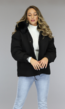 Zwarte Oversized Winter Jas met Bontkraag